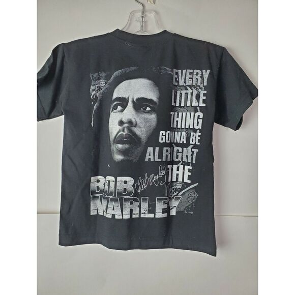 Bob Marley Toddler Black T-Shirt Rastafarian Youth Size 12‎ - Picture 2 of 4
